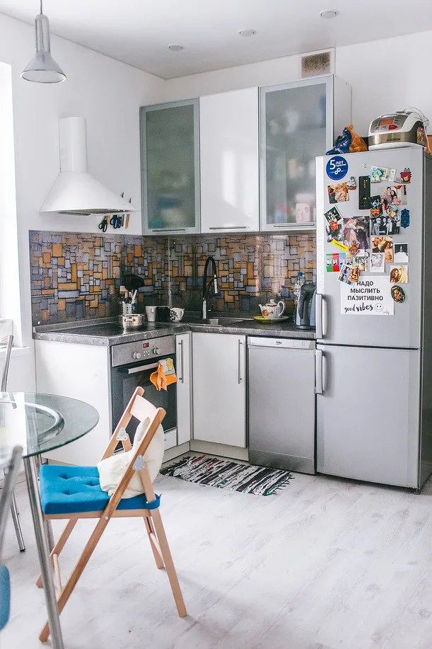 Чертеж угловой кухни в хрущевке для маленькой кухни